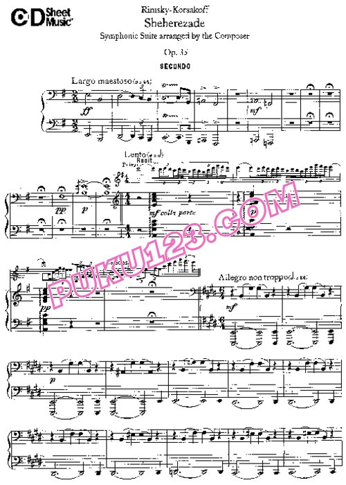 天天钢琴网-免费下载Rimsky-Korsakov - Scheherazade Op.35 - 4 Hands