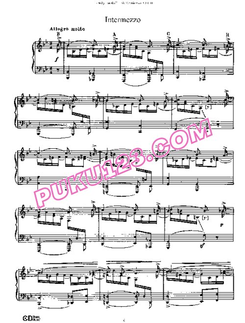 天天钢琴网-免费下载Rimsky-Korsakov - Six Variations on B-A-C-H Op.10