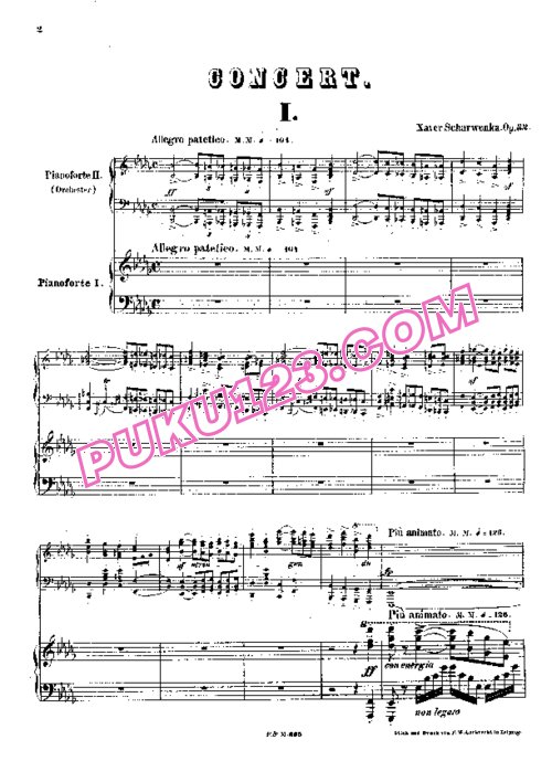 天天钢琴网-免费下载Scharwenka - Piano Concerto No.1 in b-flat Minor Op.32 - 2 Pianos