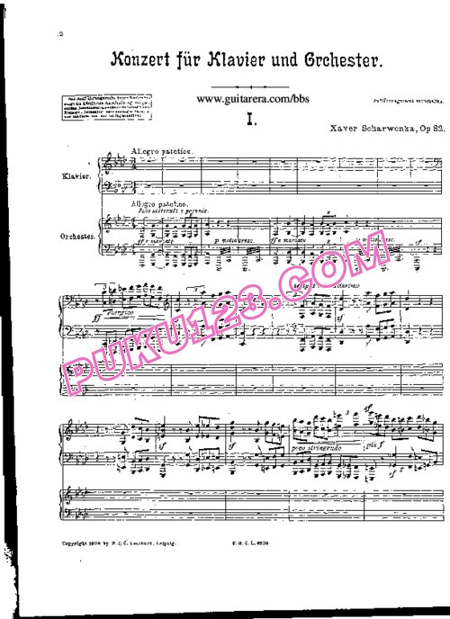 天天钢琴网-免费下载Scharwenka - Piano Concerto No.4 in f Minor Op.82 - 2 Pianos