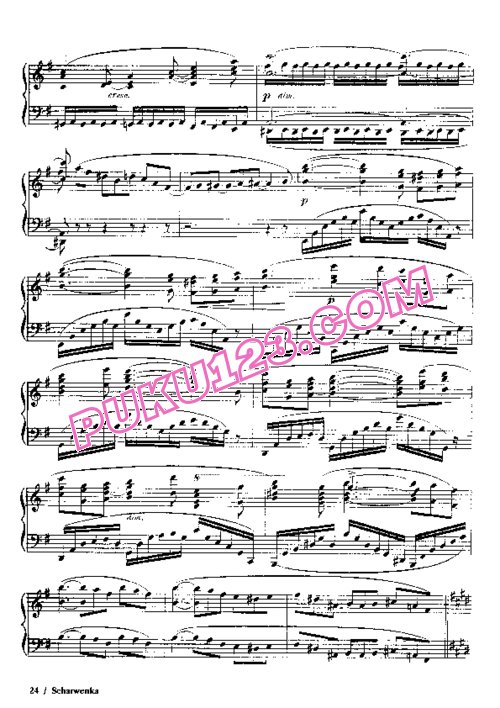 天天钢琴网-免费下载Scharwenka Xavier - Barcarolle in e Minor Op.14