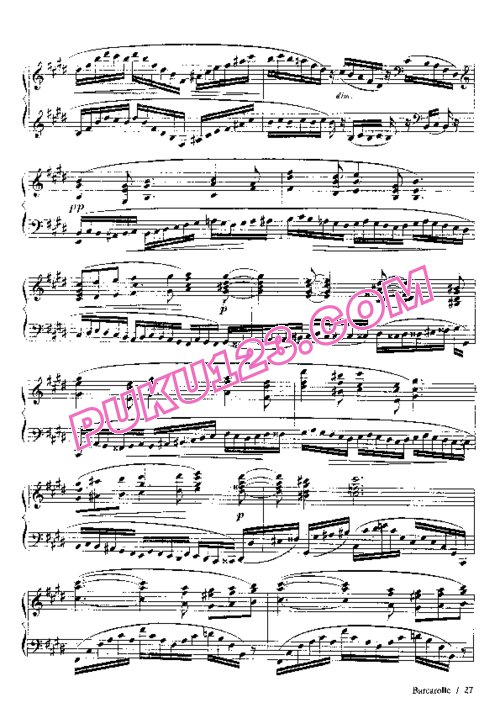 天天钢琴网-免费下载Scharwenka Xavier - Barcarolle in e Minor Op.14