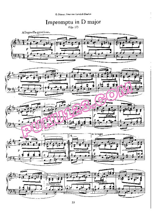 天天钢琴网-免费下载Scharwenka Xavier - Impromptu in D Major Op.17