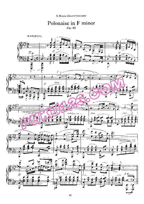 天天钢琴网-免费下载Scharwenka Xavier - Polonaise in f Minor Op.42