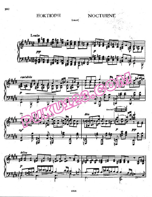 天天钢琴网-免费下载Stanchinsky - Nocturne in E Major (1907)