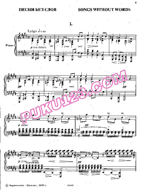 天天钢琴网-免费下载Stanchinsky - 3 Songs Without Words