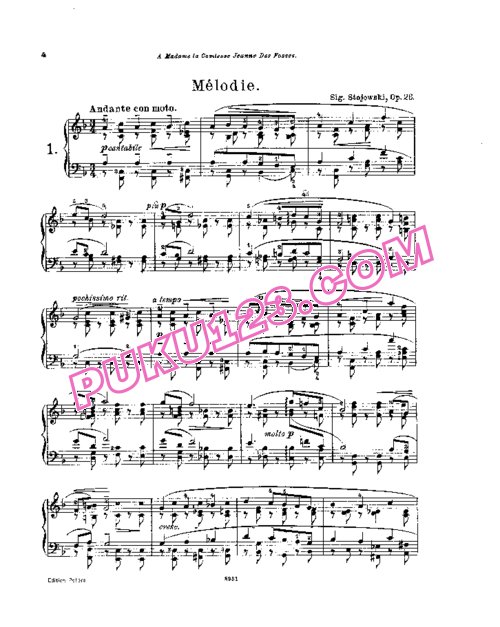 天天钢琴网-免费下载Stojowski - Quatre Morceaux Op.26