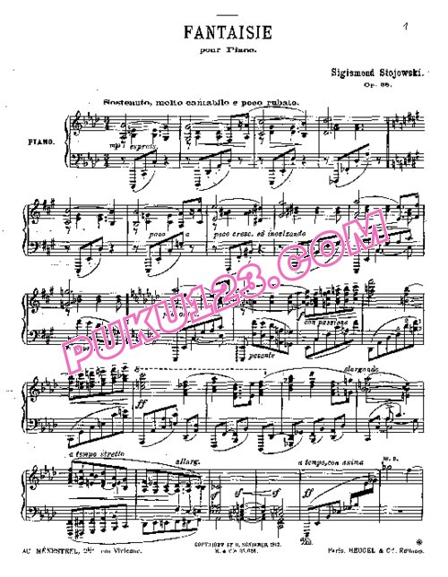 天天钢琴网-免费下载Stojowski - Fantaisie Op.38