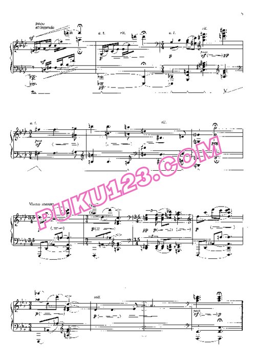 天天钢琴网-免费下载Takemitsu - Litany in Memory of Michael Vyner