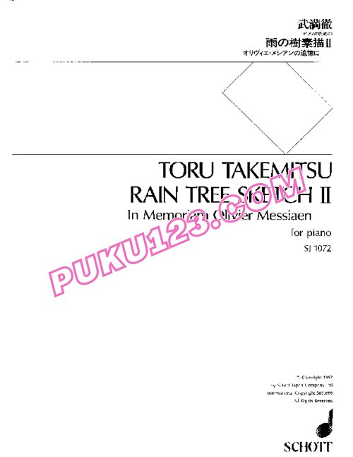 天天钢琴网-免费下载Takemitsu - Rain Tree Sketch II
