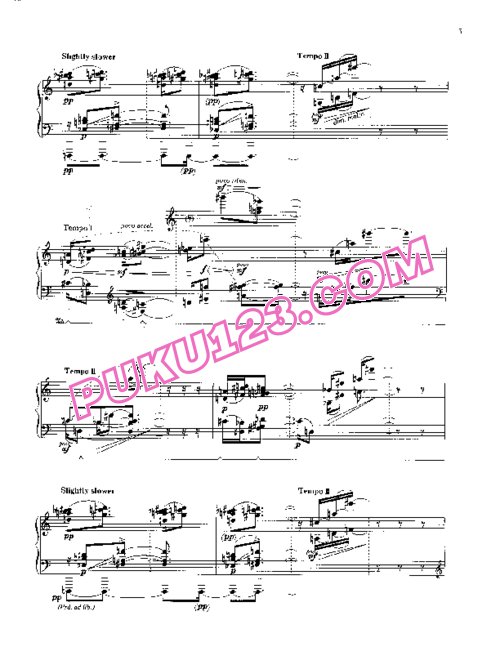 天天钢琴网-免费下载Takemitsu - Rain Tree Sketch II