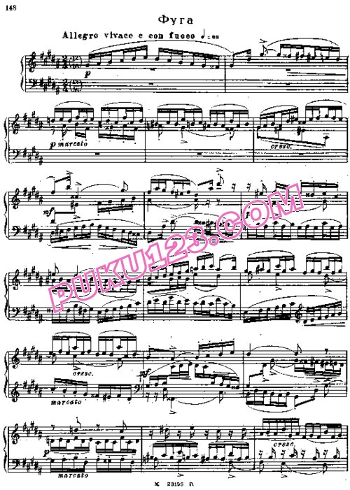 天天钢琴网-免费下载Taneyev - Prelude and Fugue in g-sharp Minor Op.29