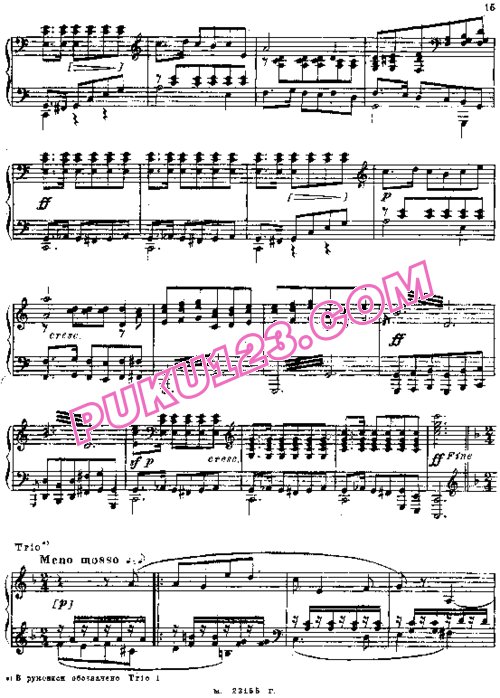 天天钢琴网-免费下载Taneyev - Scherzo No.2 in C Major Op.Posth