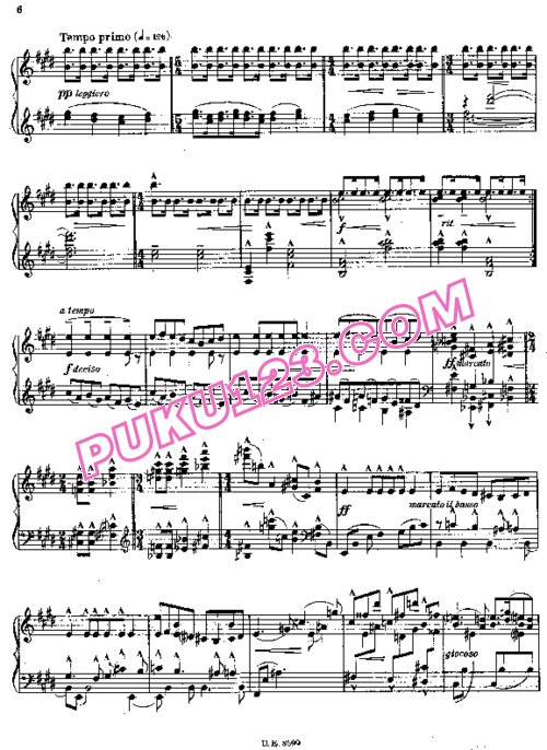 天天钢琴网-免费下载Tansman - Piano Sonata No.1 in E Major, Rustica
