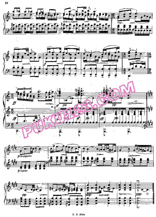 天天钢琴网-免费下载Tansman - Piano Sonata No.1 in E Major, Rustica