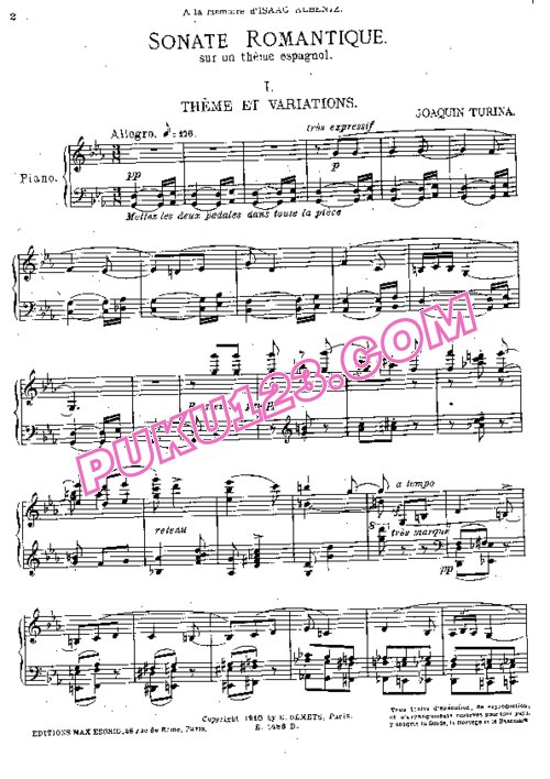 天天钢琴网-免费下载Turina - Sonate Romantique Op.3