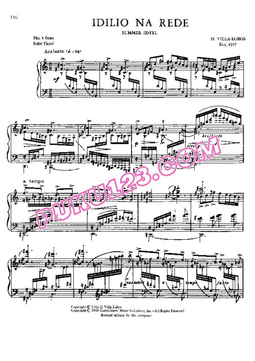 天天钢琴网-免费下载Villa-Lobos - Suite floral Op.97