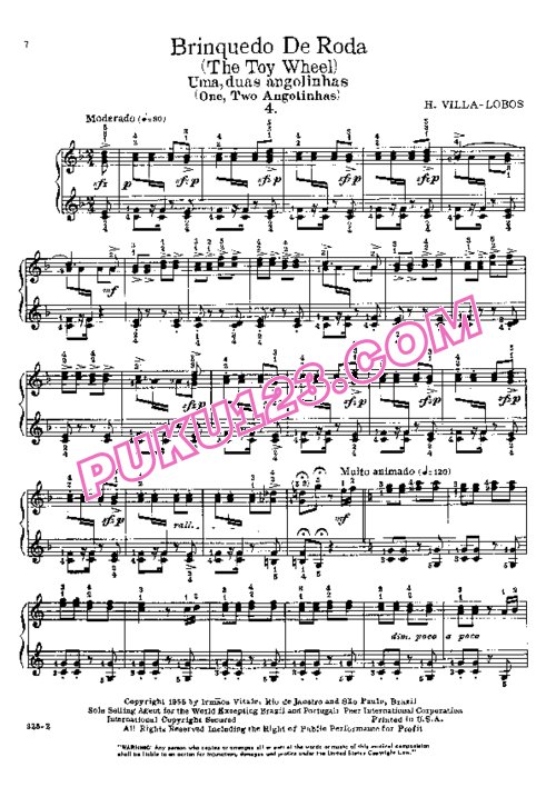 天天钢琴网-免费下载Villa Lobos - Brinquedo de Roda