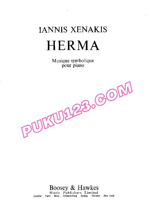 天天钢琴网-免费下载Xenakis - Herma, Musique Symbolique
