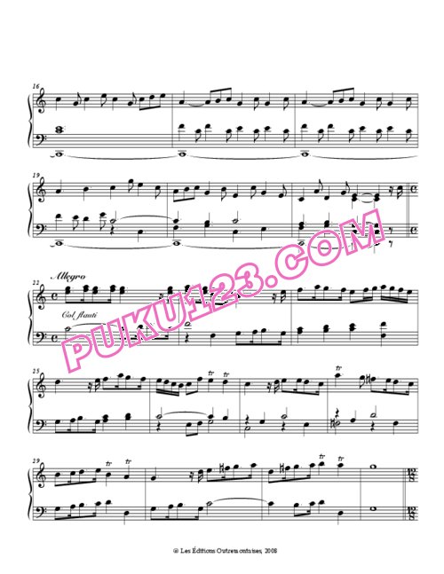 天天钢琴网-免费下载Zipoli - Pastorale in C Major