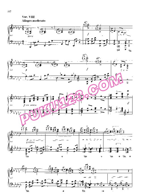 天天钢琴网-免费下载Paderewski - Variations and Fuge in e-flat Minor Op.23