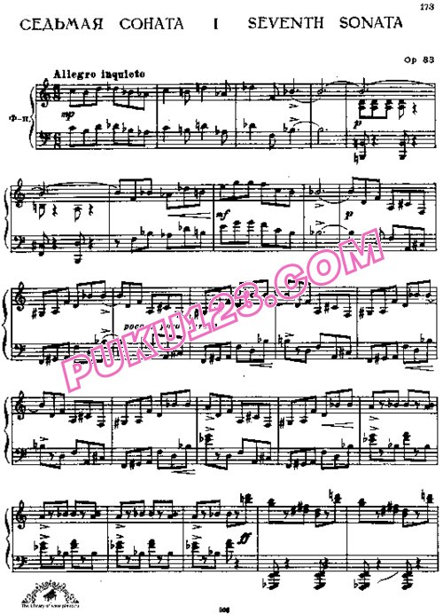 天天钢琴网-免费下载Prokofiev - Piano Sonata No.7 in b-flat Minor Op.83