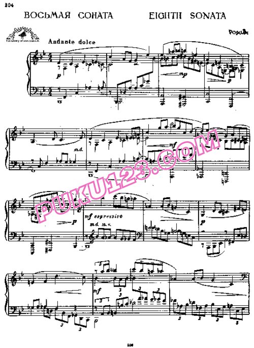 天天钢琴网-免费下载Prokofiev - Piano Sonata No.8 in B-flat Major Op.84