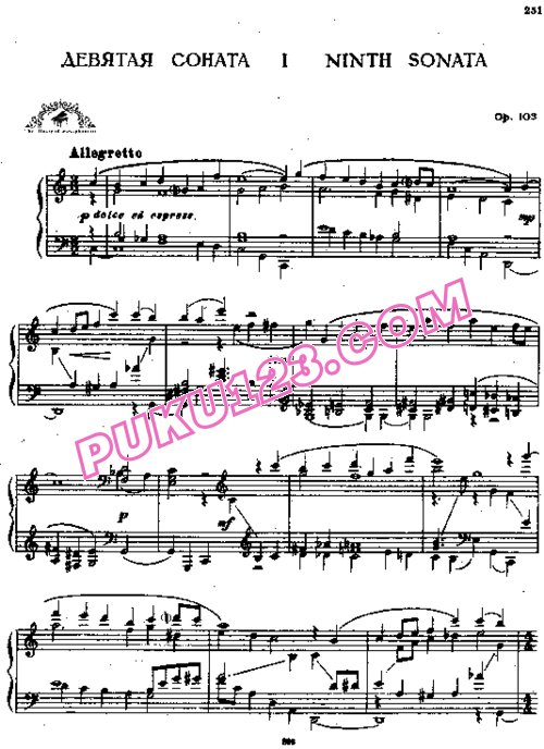 天天钢琴网-免费下载Prokofiev - Piano Sonata No.9 in C Major Op.103