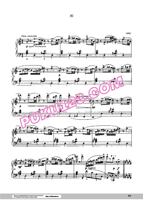 天天钢琴网-免费下载Prokofiev - Fugitives Vision Op.22