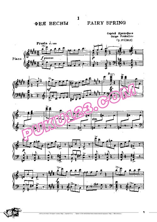天天钢琴网-免费下载Prokofiev - Ten Pieces from Cinderella Op.97