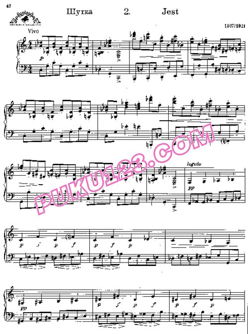 天天钢琴网-免费下载Prokofiev - 4 Pieces Op.3