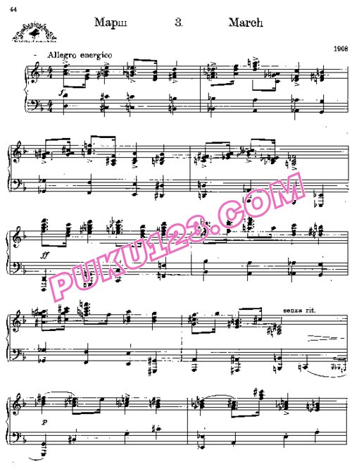 天天钢琴网-免费下载Prokofiev - 4 Pieces Op.3