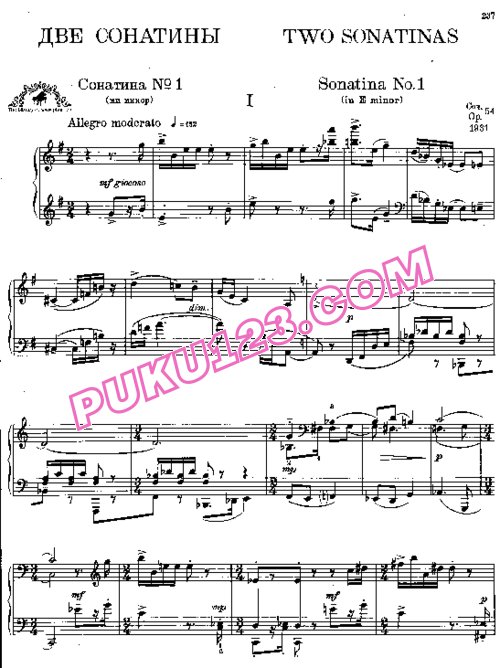 天天钢琴网-免费下载Prokofiev - 2 Sonatinas Op.54