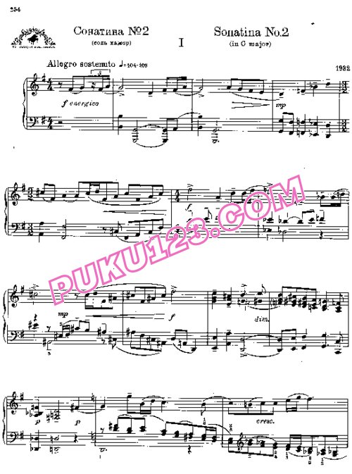 天天钢琴网-免费下载Prokofiev - 2 Sonatinas Op.54