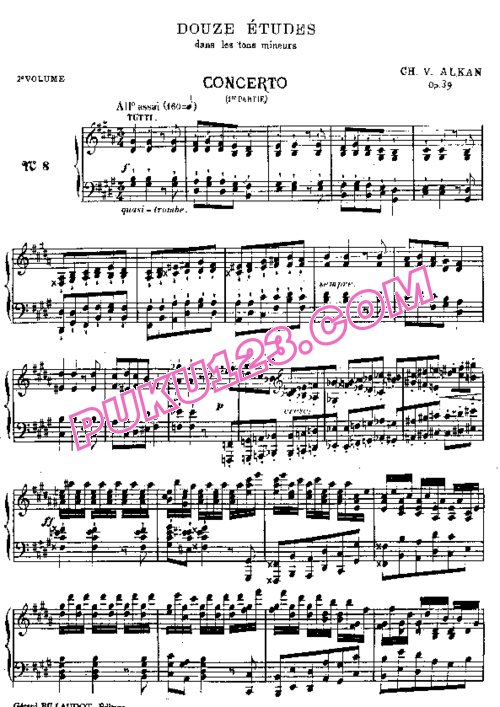 天天钢琴网-免费下载Alkan - 12 Etudes in Minor Keys Op.39, No. 08-1