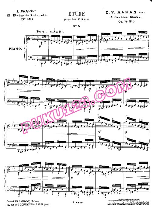 天天钢琴网-免费下载Alkan - Trois Grande Etudes, Op.76, No. 3