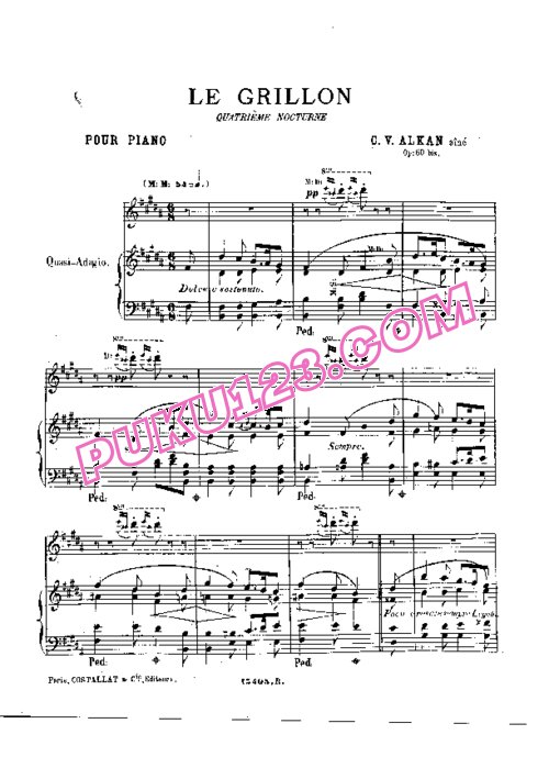 天天钢琴网-免费下载Alkan - Quatrieme Nocturne in B Major, Le Grillon Op[1].60bis