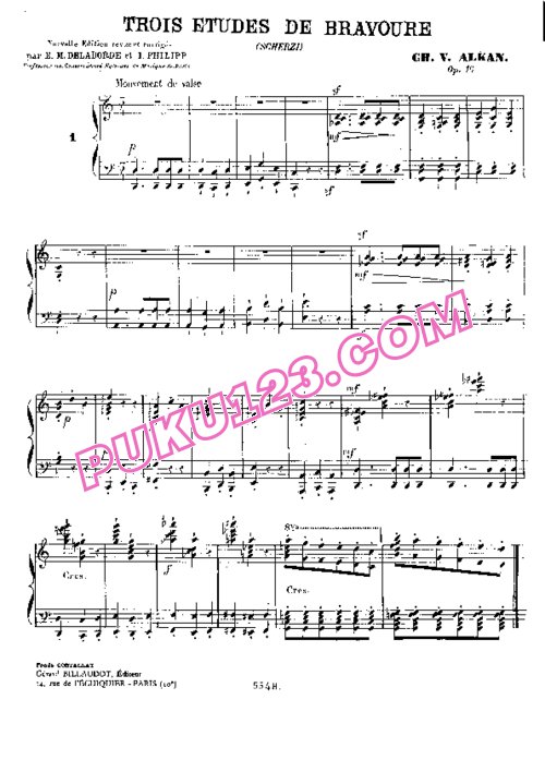天天钢琴网-免费下载Alkan - 3 Etudes de Bravoure Op[1].16