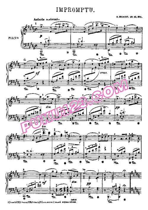 天天钢琴网-免费下载Arensky - Four Pieces Op[1].25