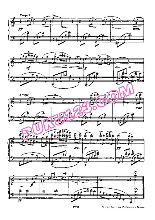 天天钢琴网-免费下载Arensky - Four Pieces Op[1].25
