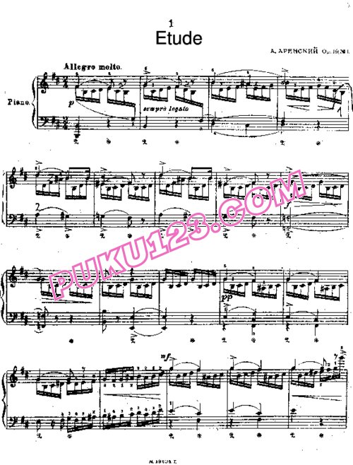 天天钢琴网-免费下载Arensky - Etude in b Minor Op[1].19-1