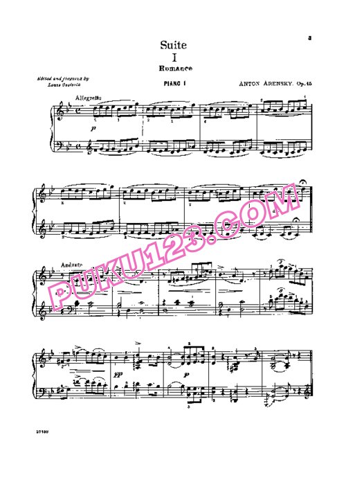 天天钢琴网-免费下载Arensky - Suite No[1].1 for Two Pianos Op.15 双钢琴