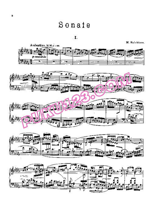 天天钢琴网-免费下载Balakirev - Sonata No[1].2 in B flat Minor