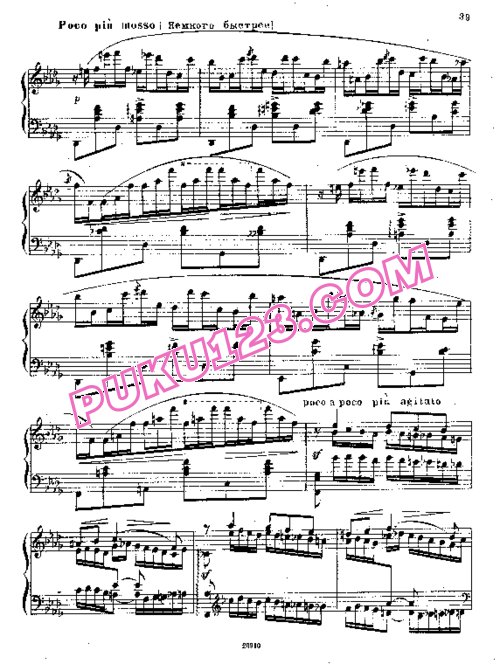 天天钢琴网-免费下载Balakirev - Etude Idylle Au jardin in D flat major