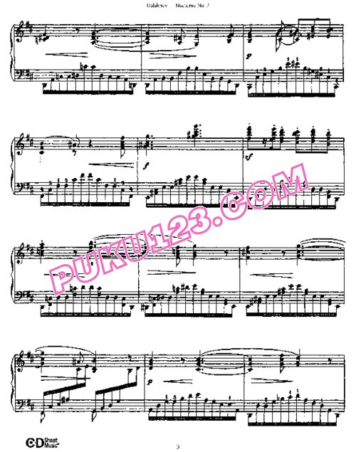 天天钢琴网-免费下载Balakirev - Nocturne No[1]. 3