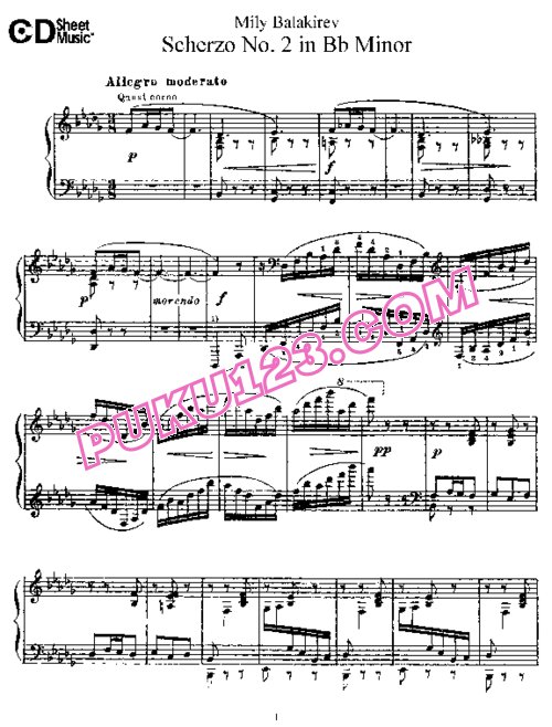 天天钢琴网-免费下载Balakirev - Scherzo No[1].2 in B-flat Minor