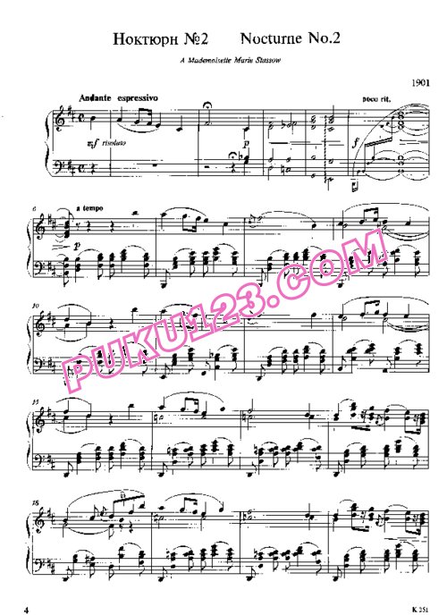 天天钢琴网-免费下载Balakirev - Nocturne No[1].2 in b Minor (1901)