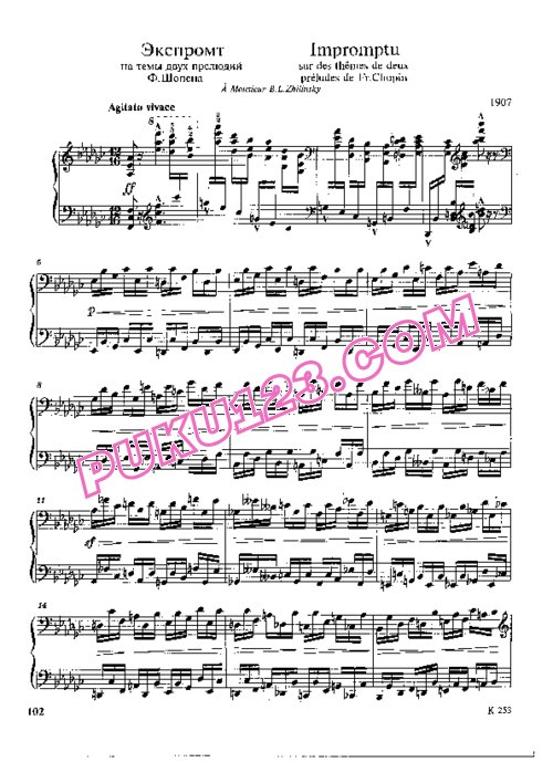天天钢琴网-免费下载Balakirev - Impromptu on the Themes of Two Preludes by Chopin