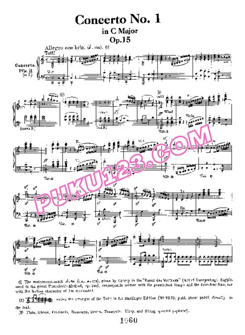 天天钢琴网-免费下载Beethoven - Piano Concert no 1 op 15 - 2 Pianos