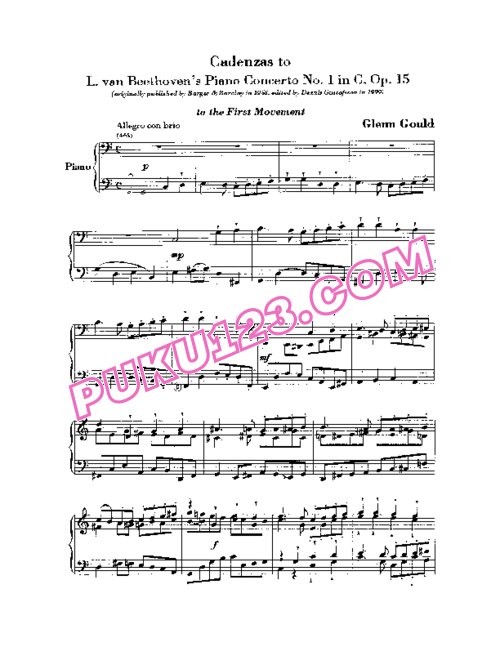 天天钢琴网-免费下载Beethoven - Gould - 2 Cadenzas to Piano Concerto No.1 Op.15